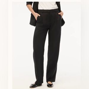 J Crew Petite wide-leg pleated twill trouser pant Size 4P Nwt Black